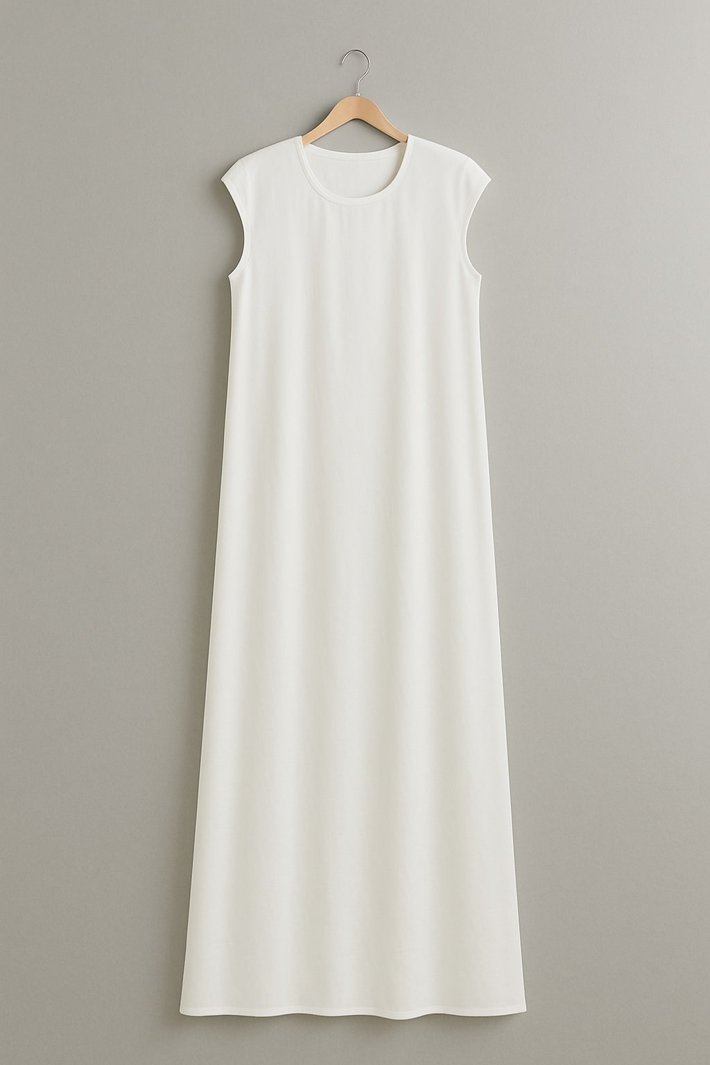 White Abaya Inner Slip- Sleeveless - Main Image
