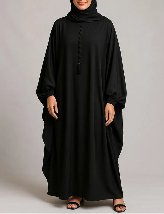 Noir Majesty – Black Premium Kaftan Abaya