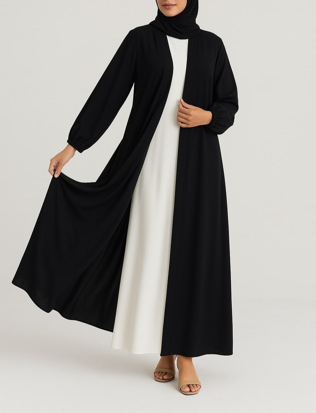 Black Elegance – Black Kimono Abaya