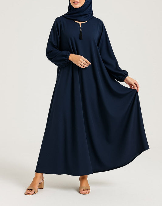 Sapphire Grace – Basic Navy Abaya (With Pockets)