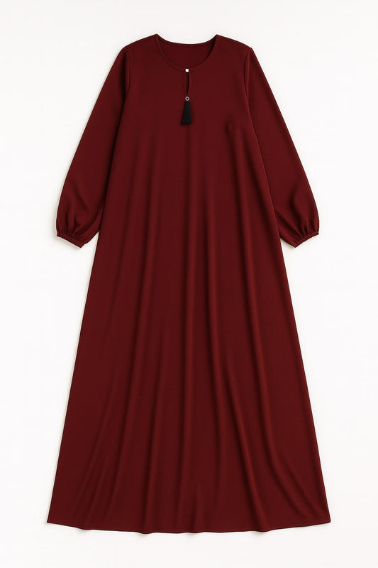 Wine Dust – Basic Maroon Abaya (With Pockets)