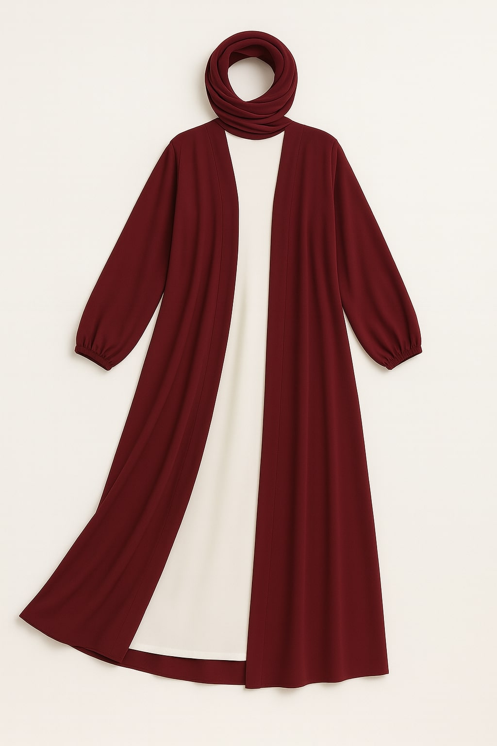 Berry Bloom - Maroon Kimono Abaya