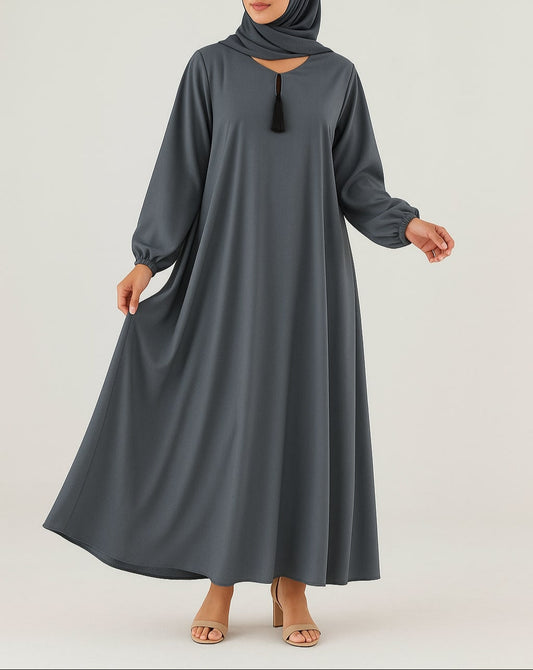 Moonshade – Basic Grey Abaya (With Pockets) Hicab