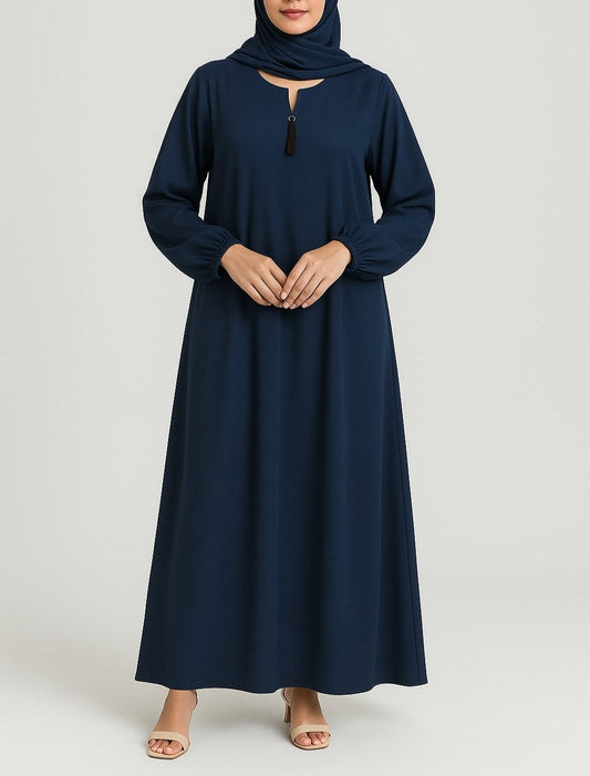 Sapphire Grace – Basic Navy Abaya (With Pockets)