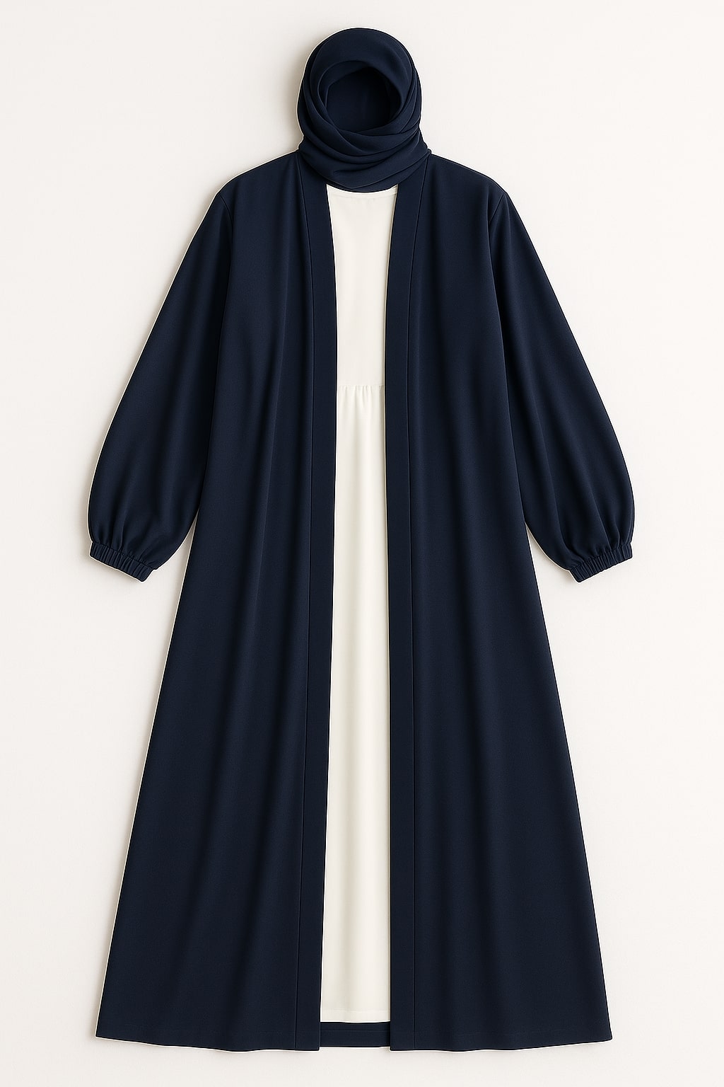 Midnight Sky-Blue Kimono Abaya