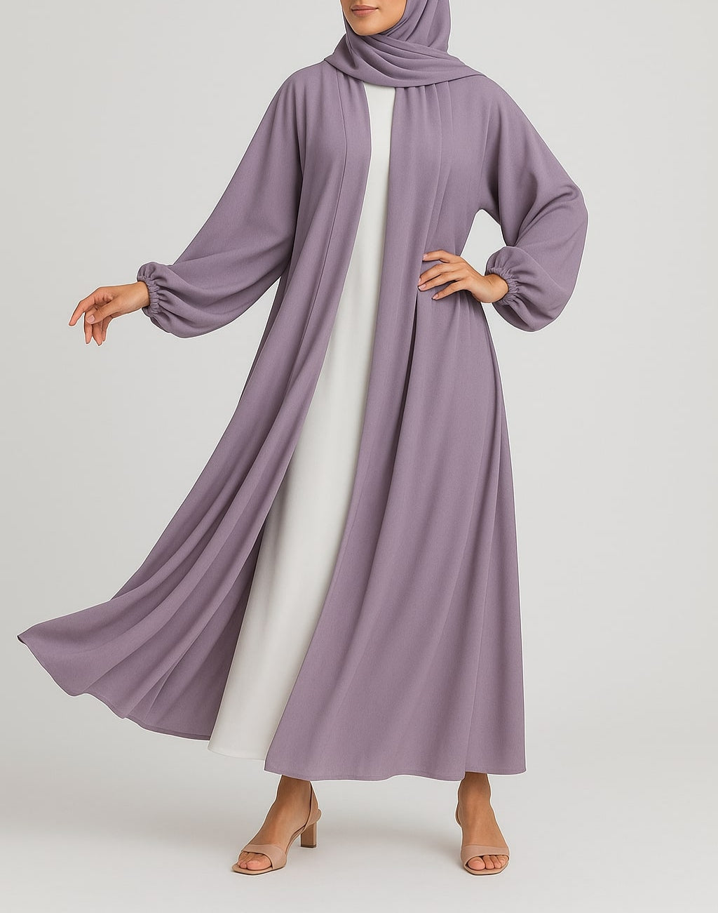 Lavender Mist – Lavender Kimono Abaya