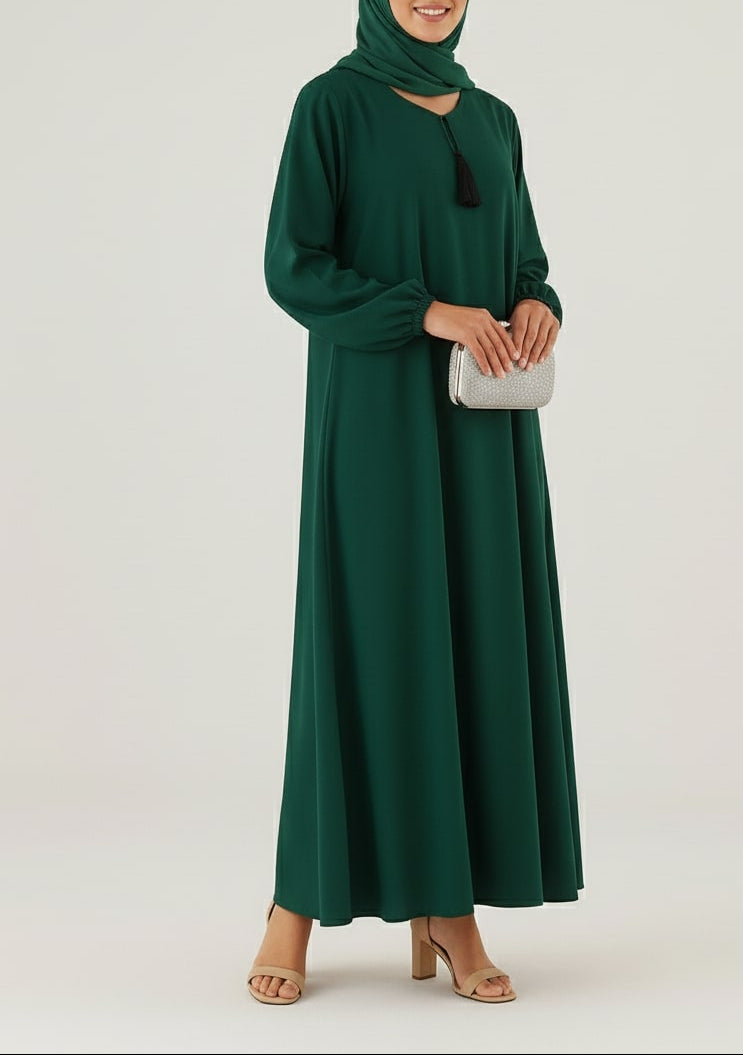 Emerald green- Basic Abaya (with pockets)