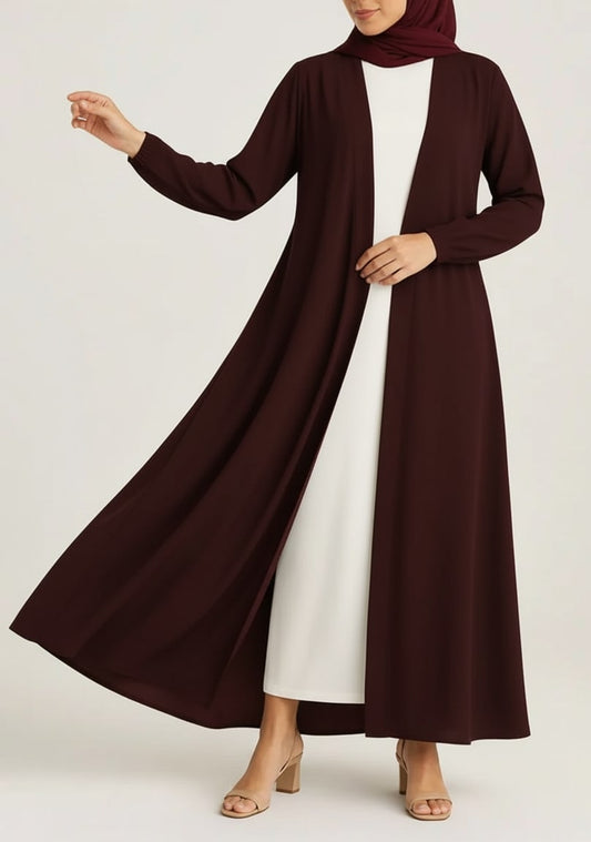 Berry Bloom - Maroon Kimono Abaya