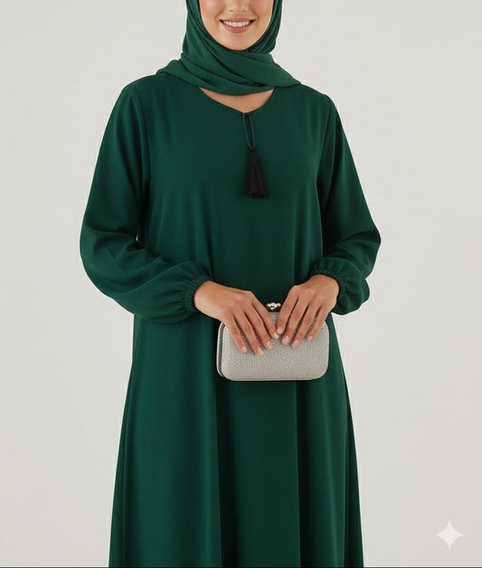 Emerald green- Basic Abaya (with pockets)