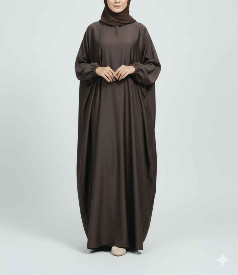 Cocoa Drift – Chocolate Flutter Abaya