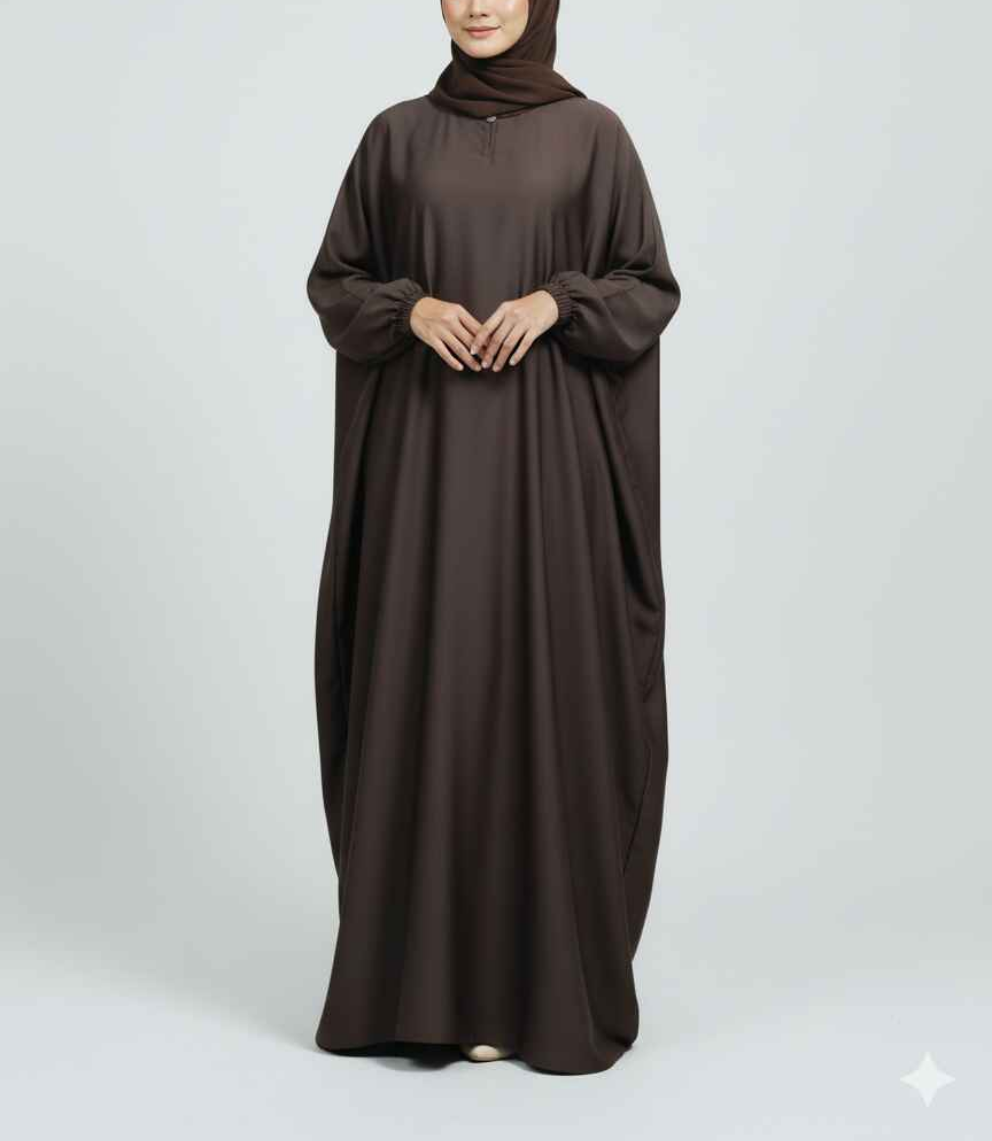Cocoa Drift – Chocolate Flutter Abaya