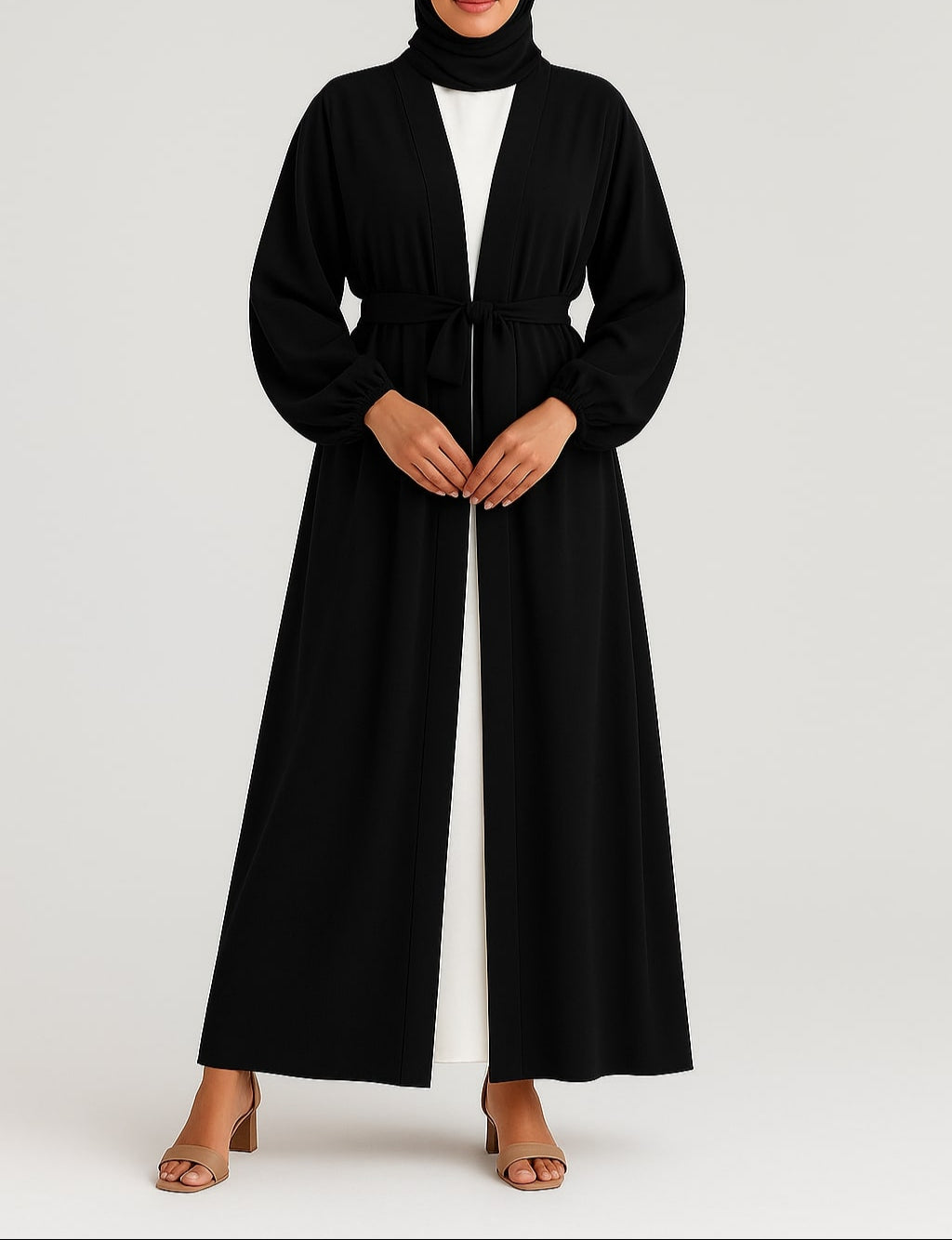 Black Elegance – Black Kimono Abaya