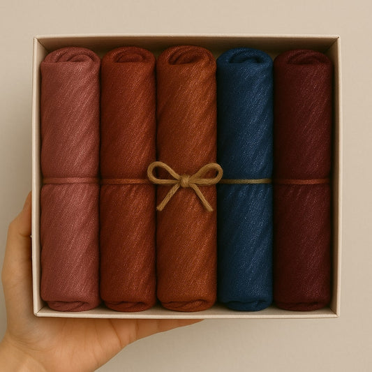 Metallic Chiffon Hijabs- Bundle of 5