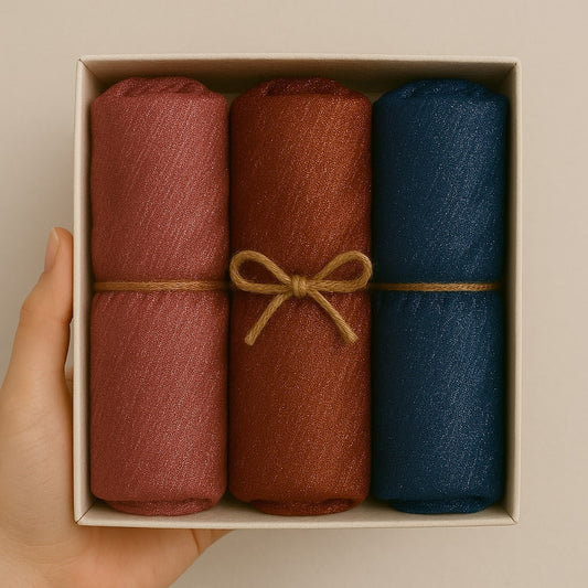 Metallic Chiffon Hijab- Bundle of 3