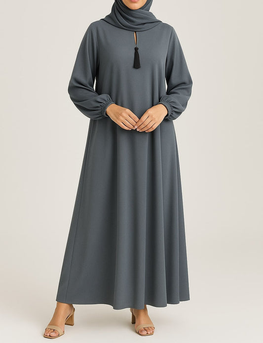 Moonshade – Basic Grey Abaya (With Pockets) Hicab