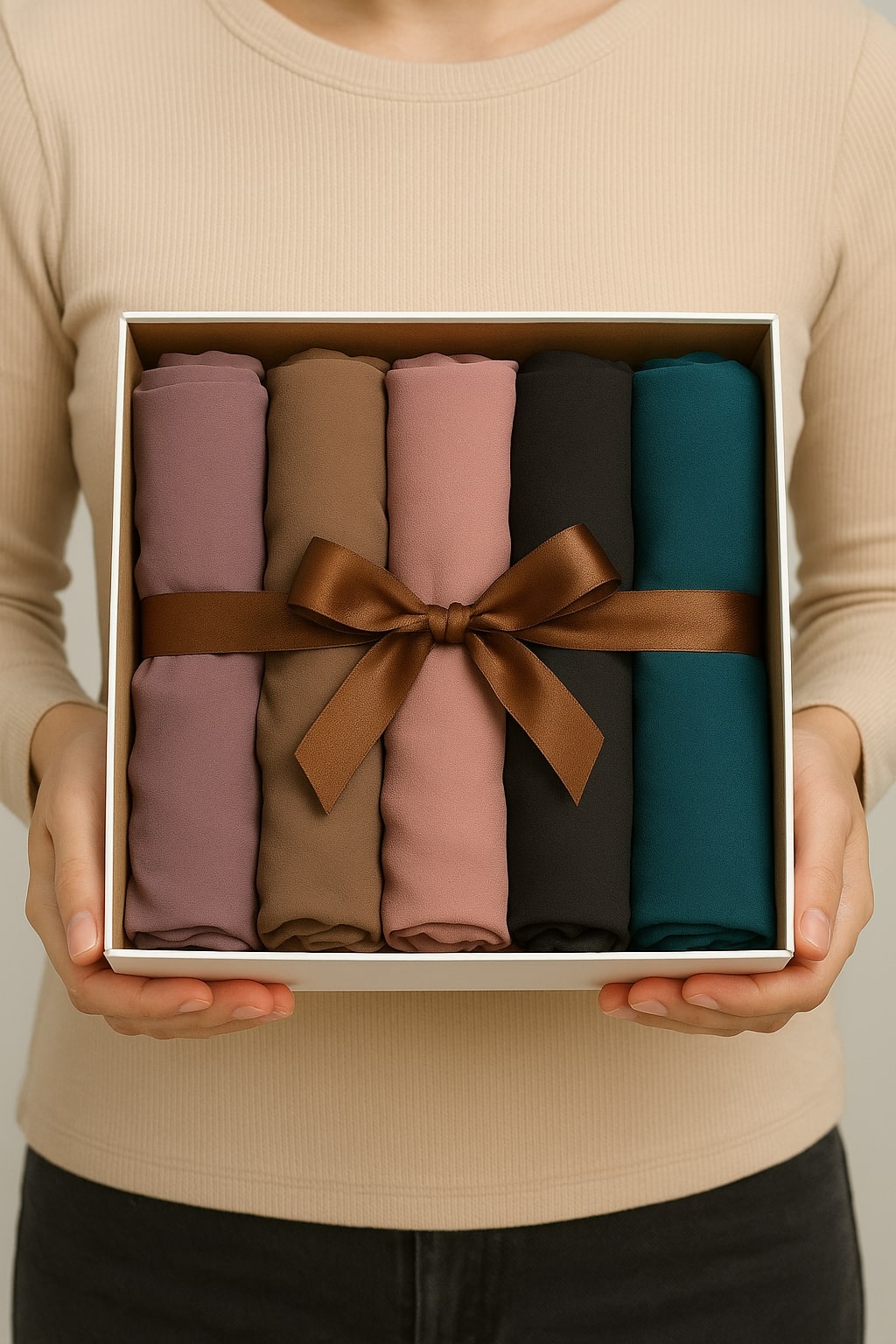 Plain Georgette Hijabs- Bundle of 5 Hicab