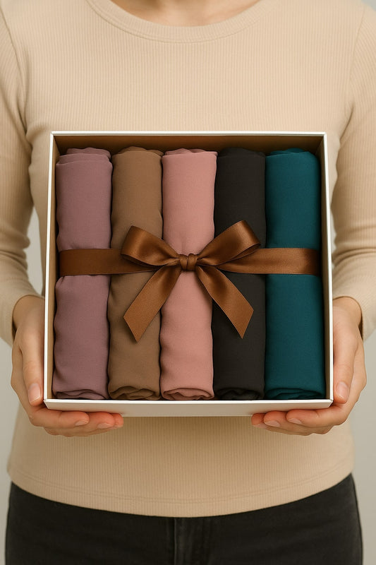 Plain Georgette Hijabs- Bundle of 5 Hicab