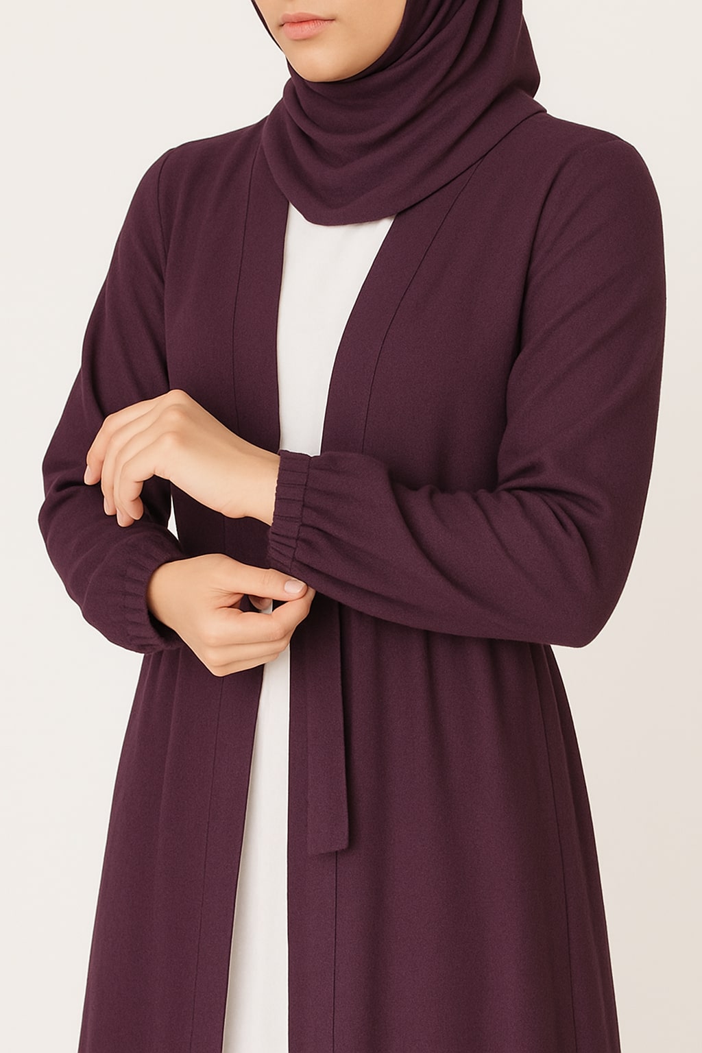 Voilet Calm-Purple Kimono Abaya Hicab
