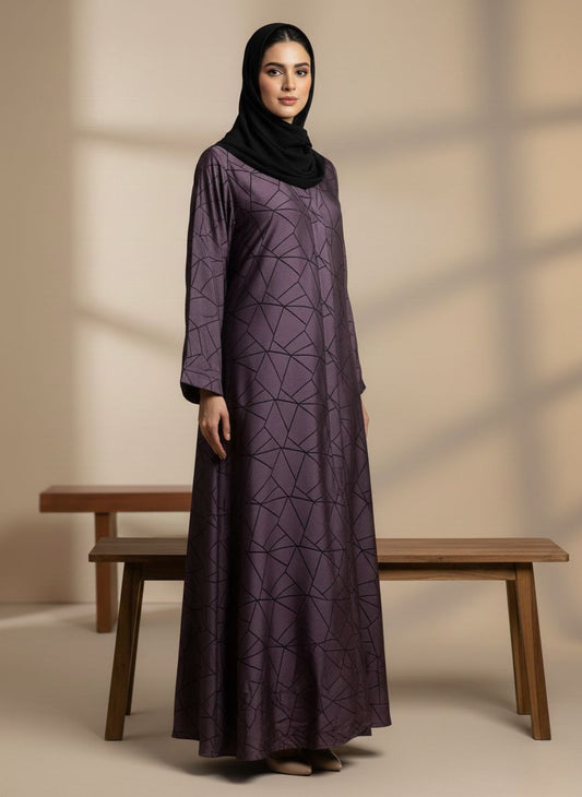 VANTÉ — Abstract Abaya (Burgundy)