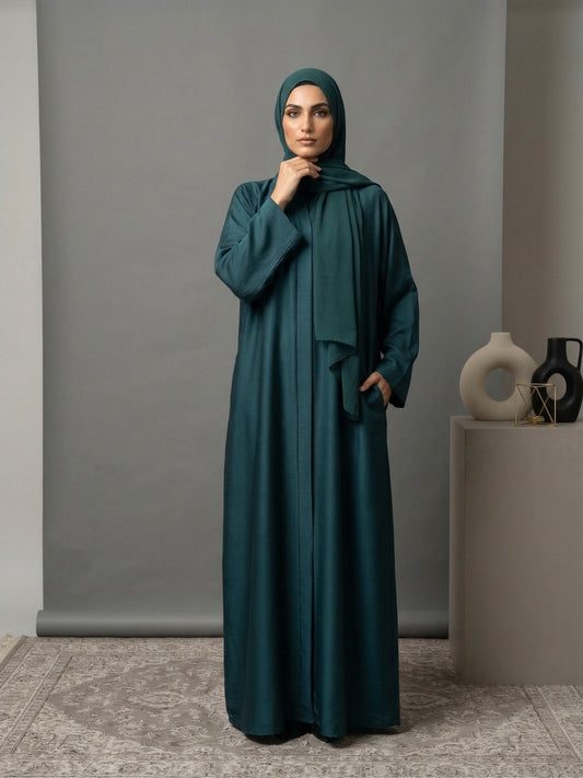 Deep Teal Mystique - Abaya Set