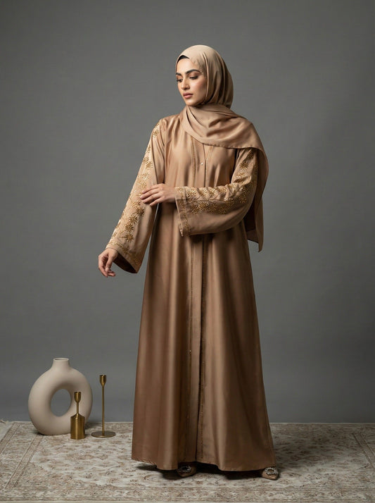 ZAHREEN - Golden Stone Work Abaya