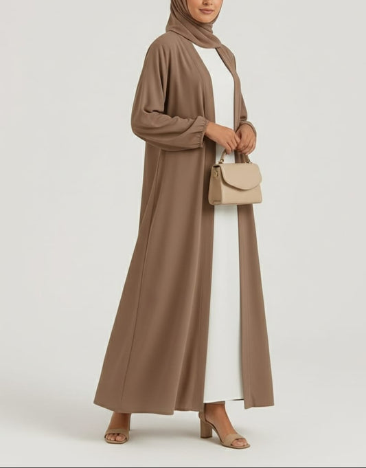 Desert Haze-Beige Kimono Abaya