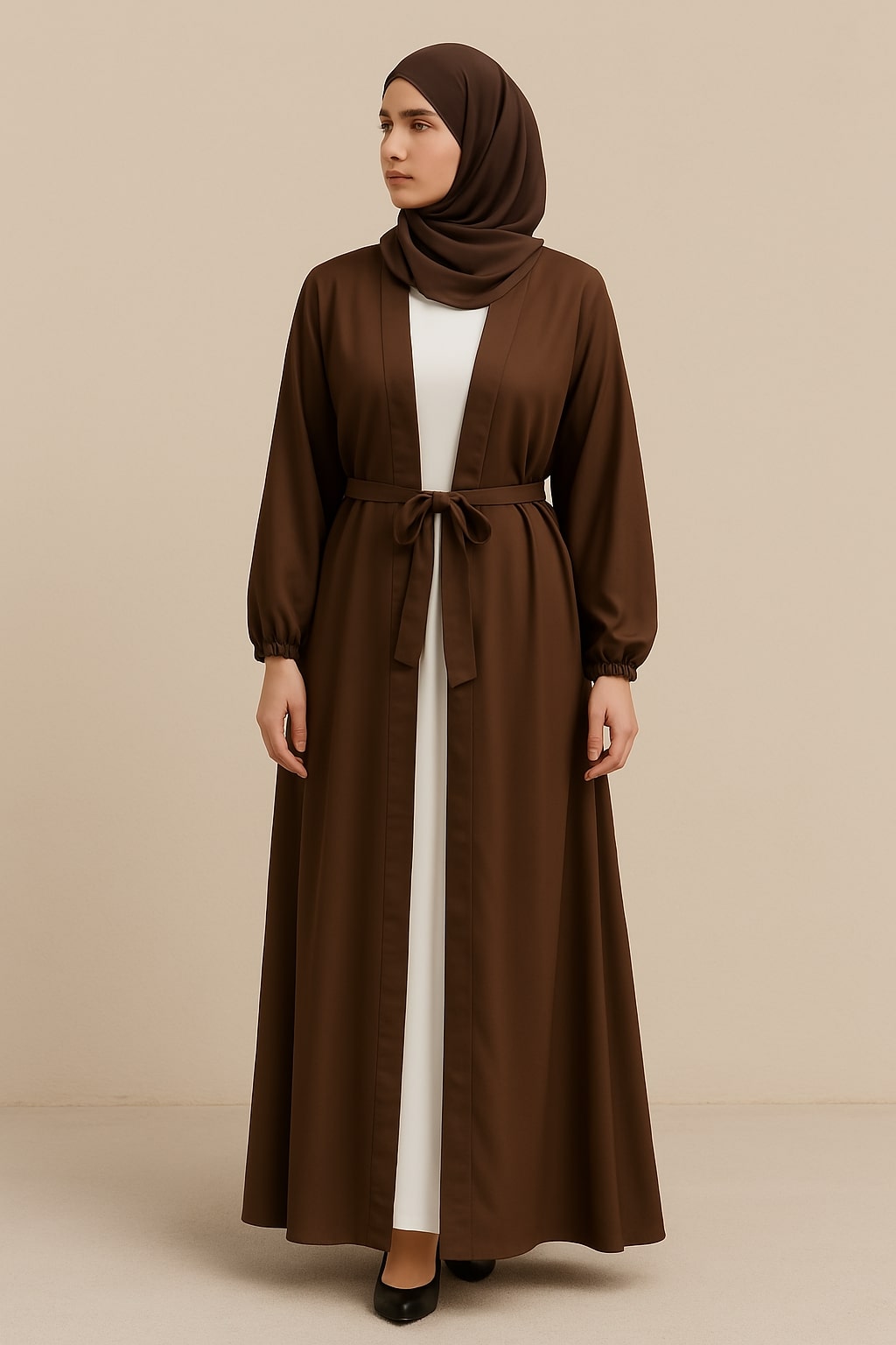 Chocolate Grace – Chocolate Kimono Abaya