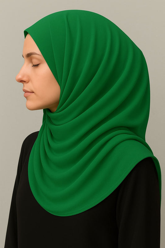 Plain Georgette Hijab – Emerald Green Hicab