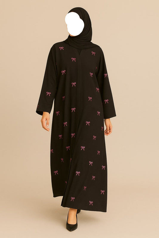 Blush Noir – Pink Bow Abaya Hicab