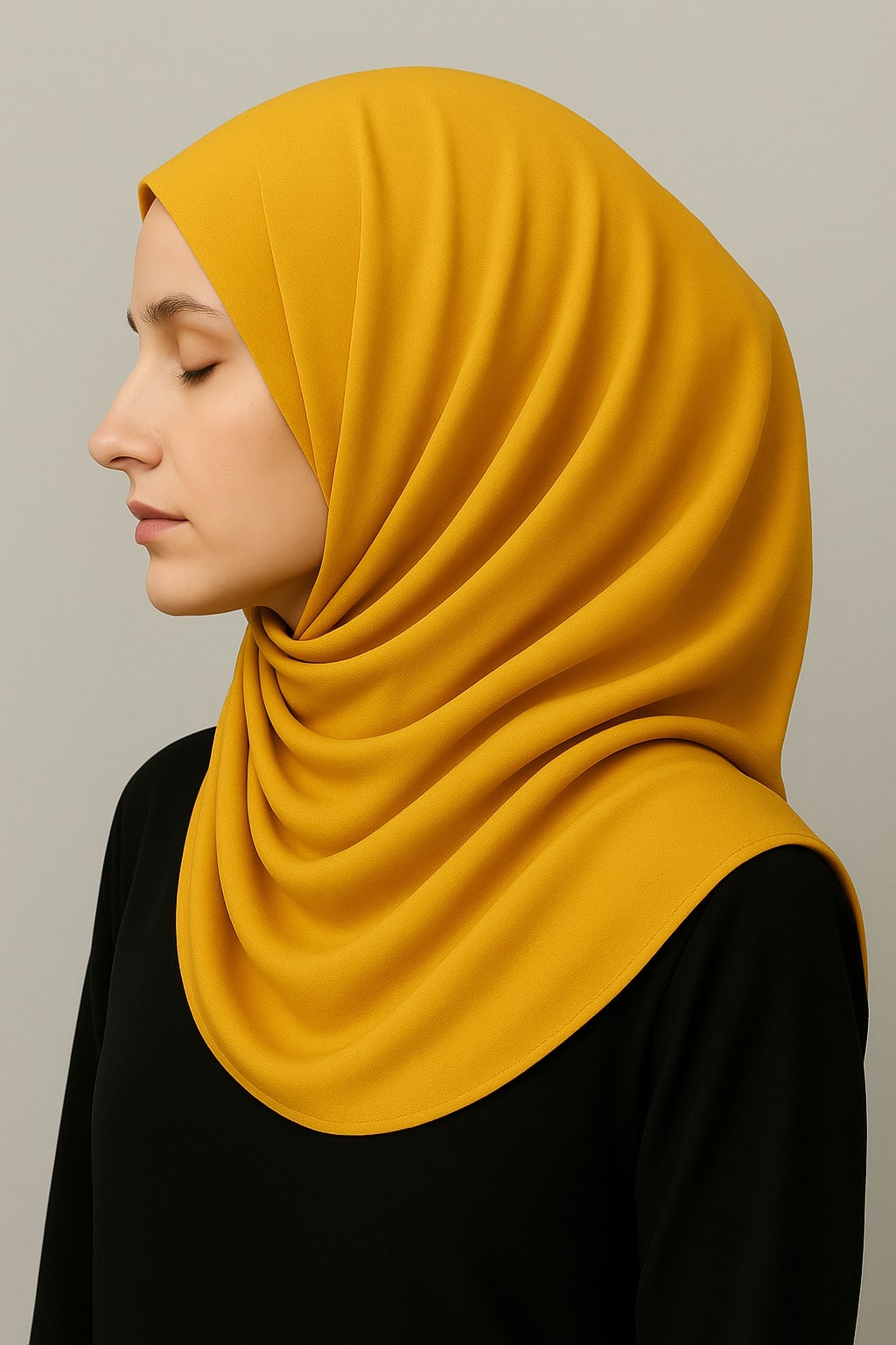 Plain Georgette Hijab – Marigold Yellow Hicab
