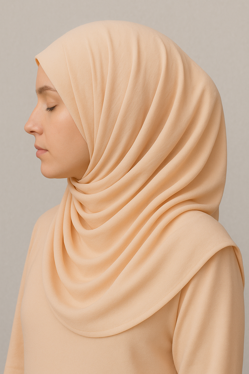 Peach Fuzz – Plain Georgette Hijab Hicab