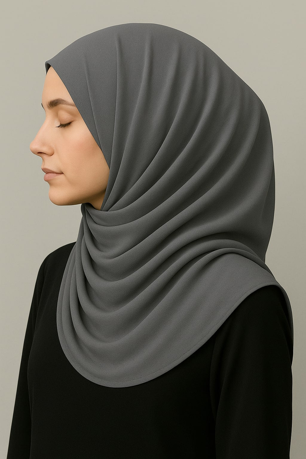 Plain Georgette Hijab – Slate Grey Hicab