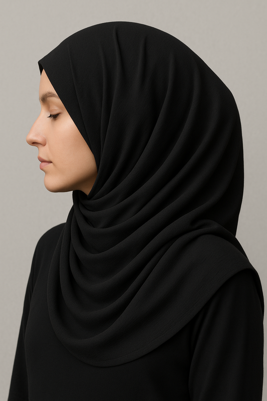 Black – Plain Georgette Hijab Hicab