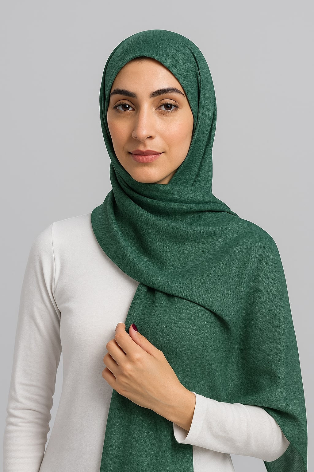 Metallic Chiffon Hijab – Forest Green Hicab