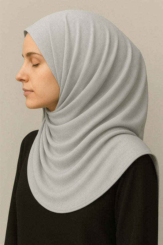 Plain Georgette Hijab – Mist Grey Hicab