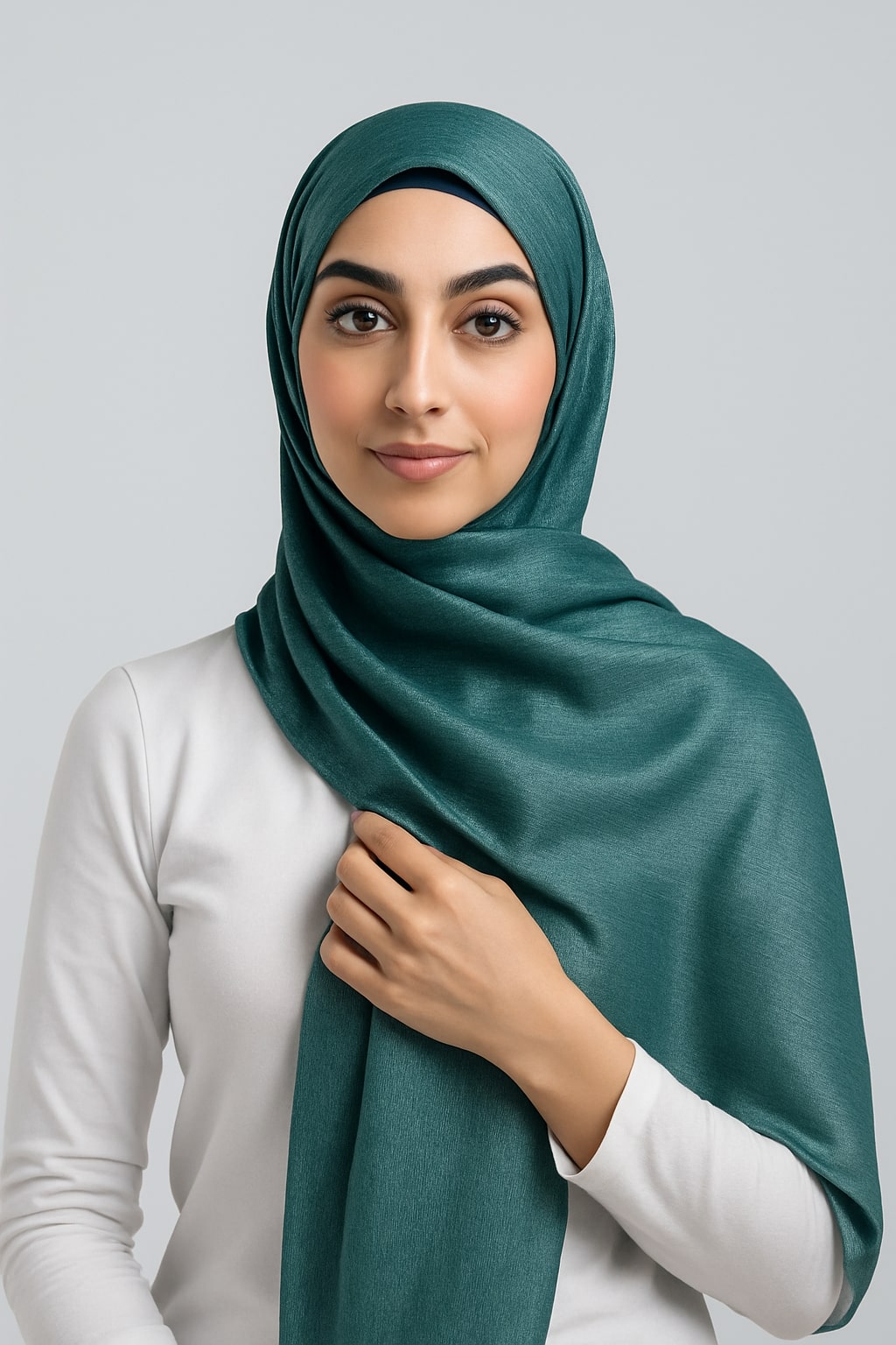 Metallic Chiffon Hijab – Teal Green Hicab