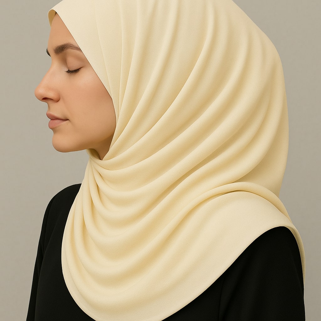 Plain Georgette Hijab – Vanilla Cream Hicab
