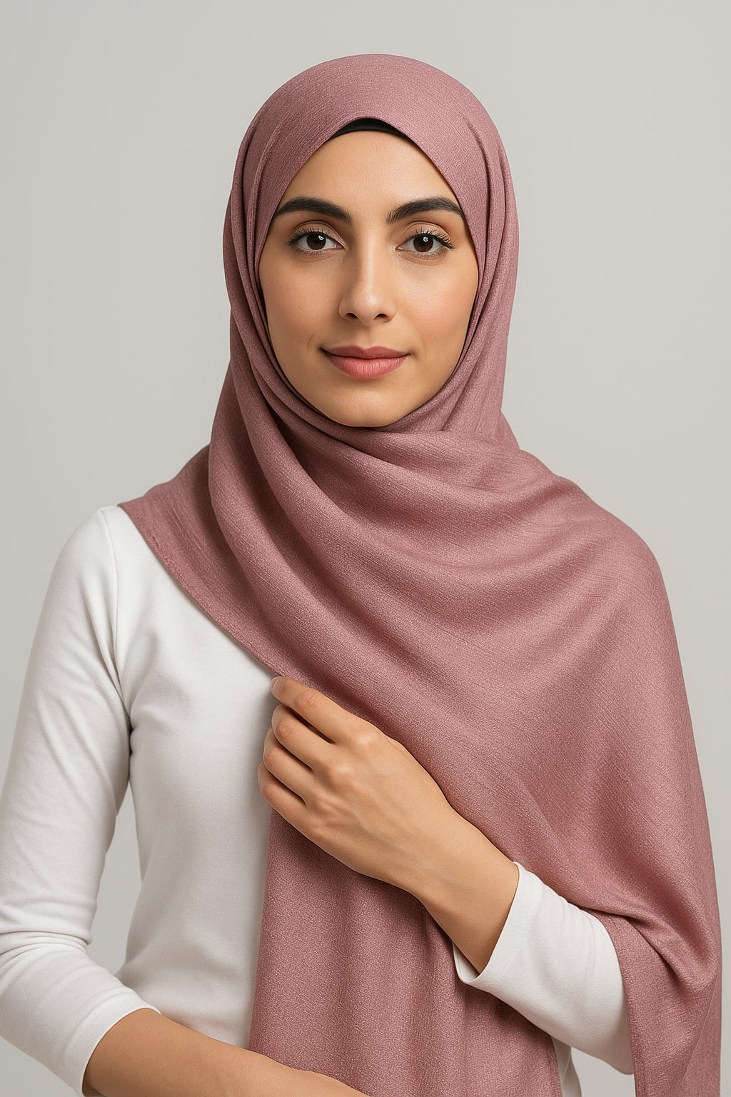 Metallic Chiffon Hijab – Dusty Rose Hicab