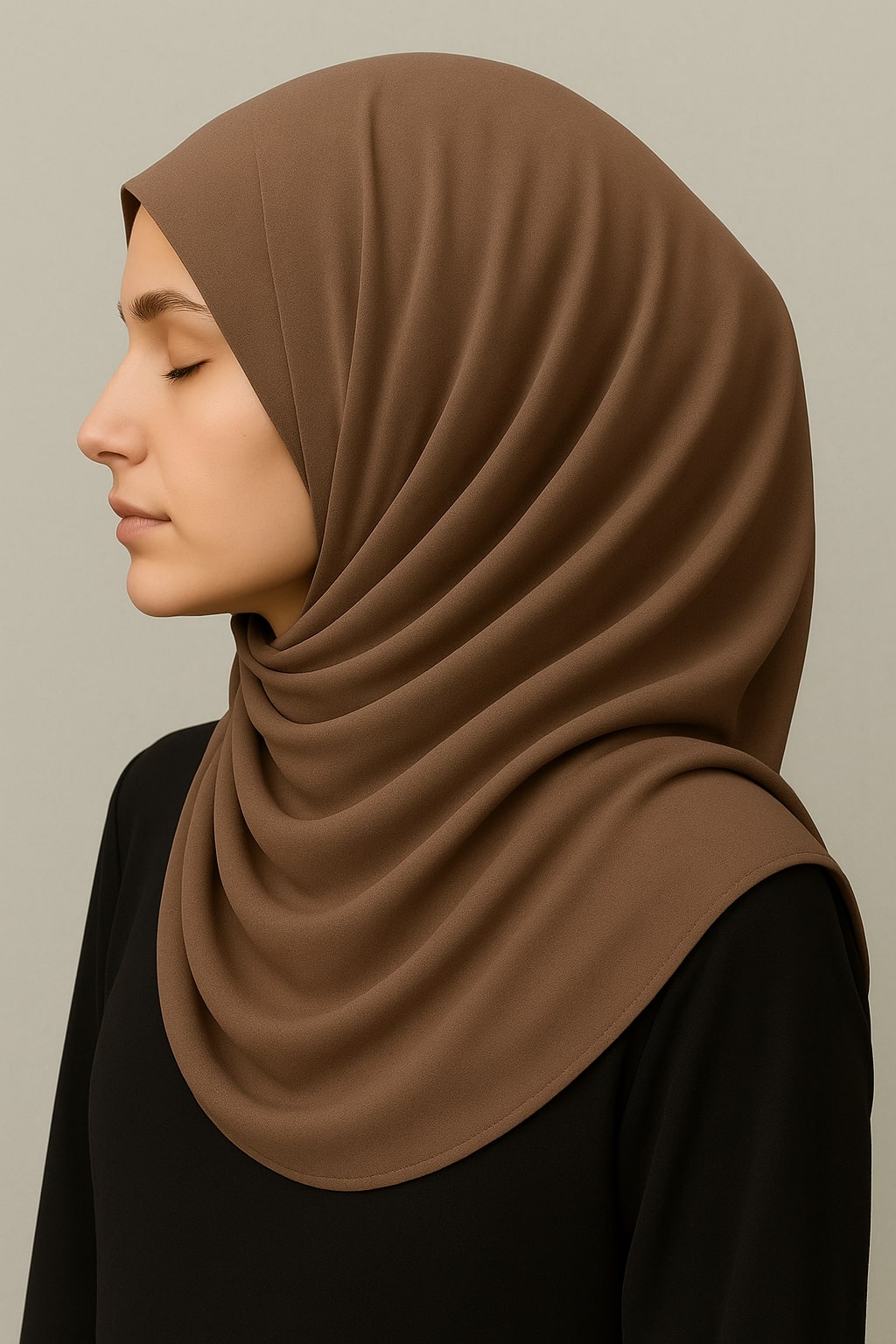 Plain Georgette Hijab – Mocha Brown Hicab
