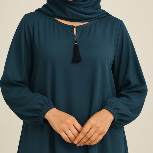 Ocean Dust – Basic Teal Abaya (With Pockets)