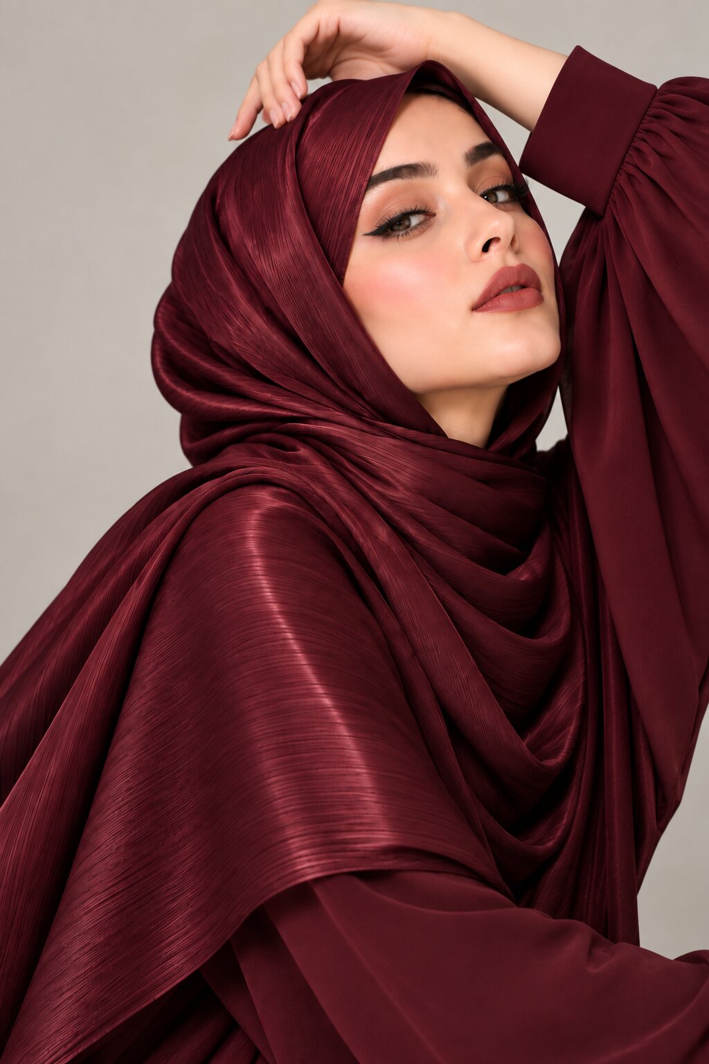 Burgundy - Silk Hijab