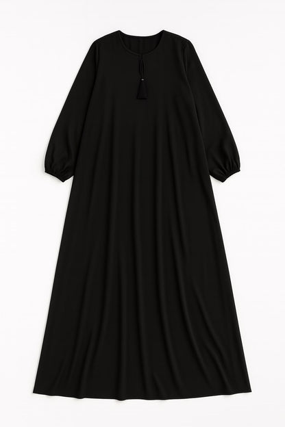 Noir Drape – Basic Black Abaya (With Pockets)