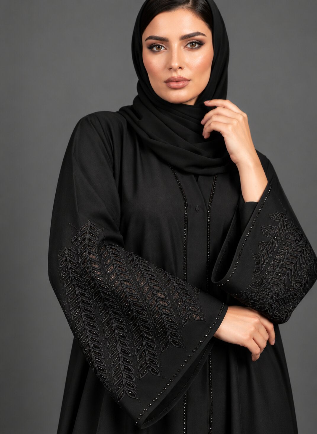 Haram - Laser Cut Embroidered Abaya
