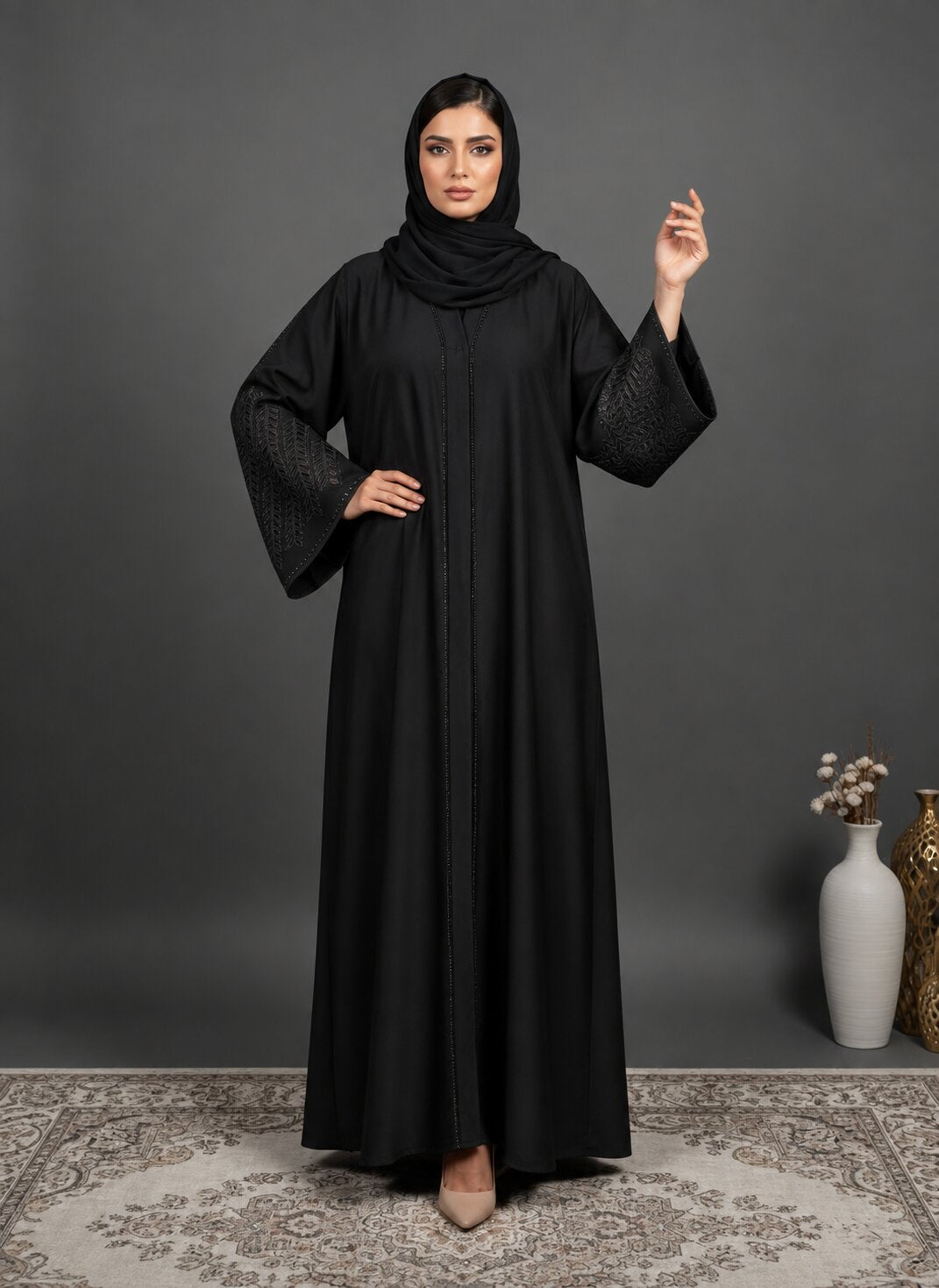 Haram - Laser Cut Embroidered Abaya