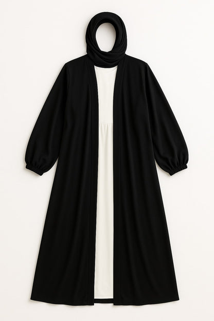 Black Elegance – Black Kimono Abaya