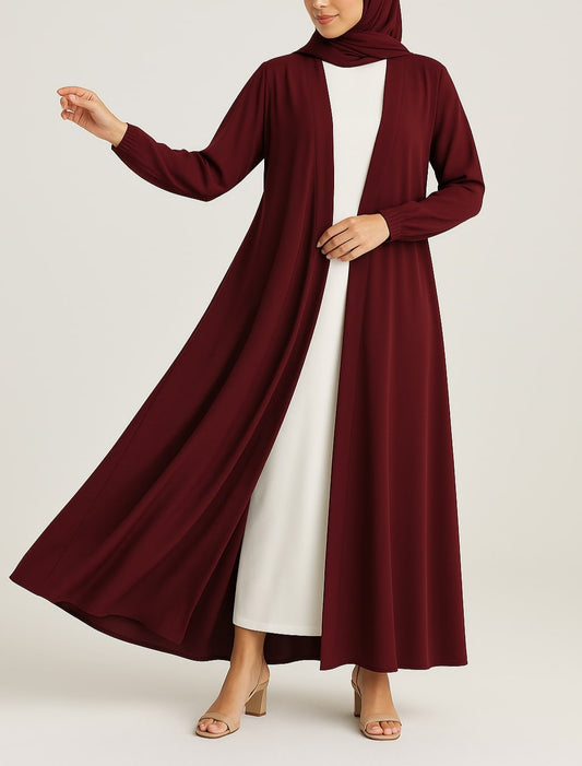 Berry Bloom - Maroon Kimono Abaya