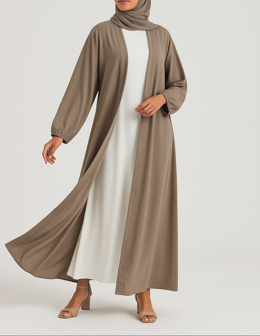 Desert Haze-Beige Kimono Abaya