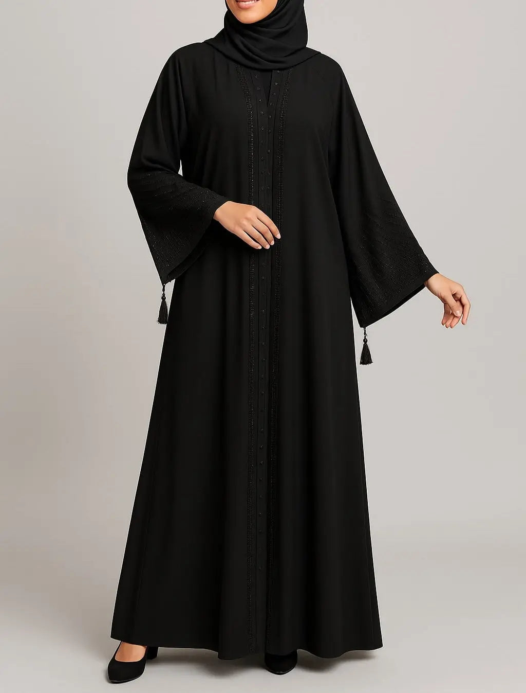 Noir Radiance – Premium Nida Abaya