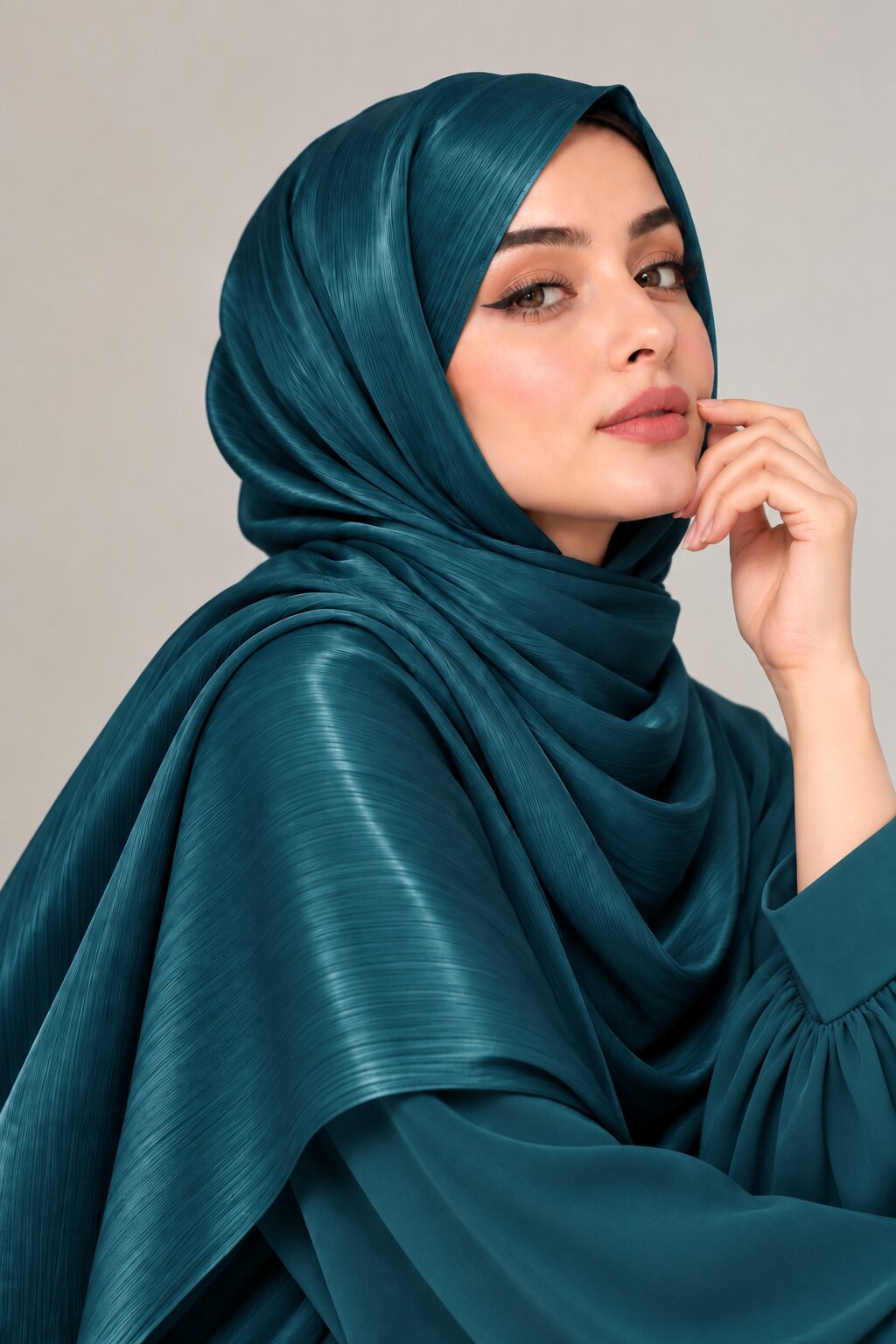 Deep Teal - Silk Hijab