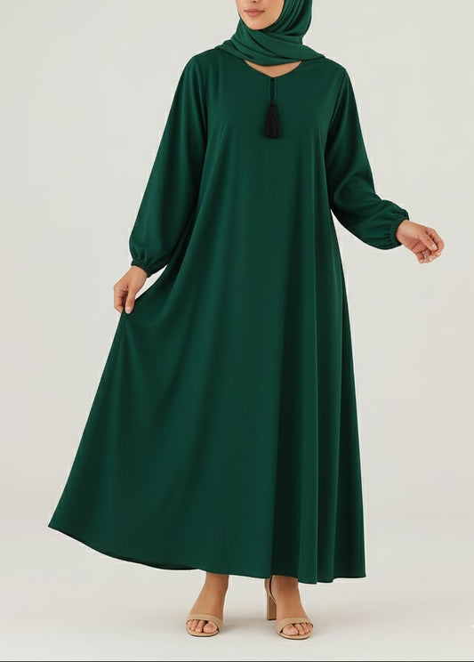 Emerald green- Basic Abaya (with pockets)
